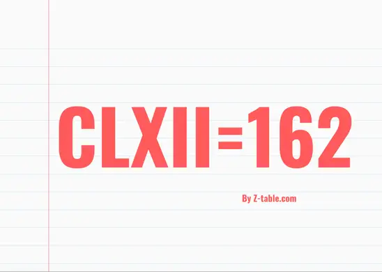 CLXII roman numerals