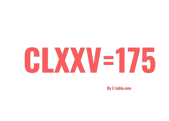 CLXXV roman numerals