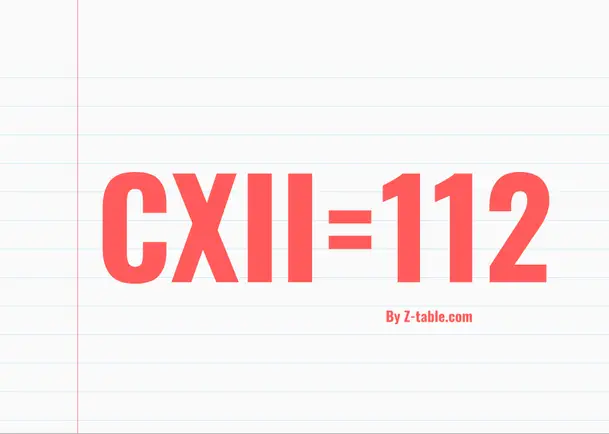 CXII roman numerals