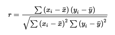 pearson's correlation coefficient formula