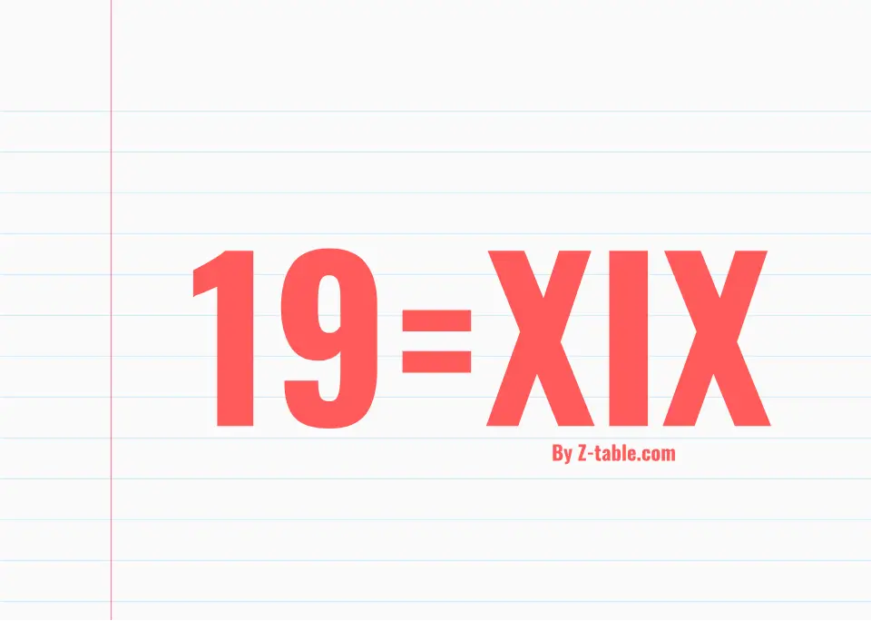 19 roman numerals